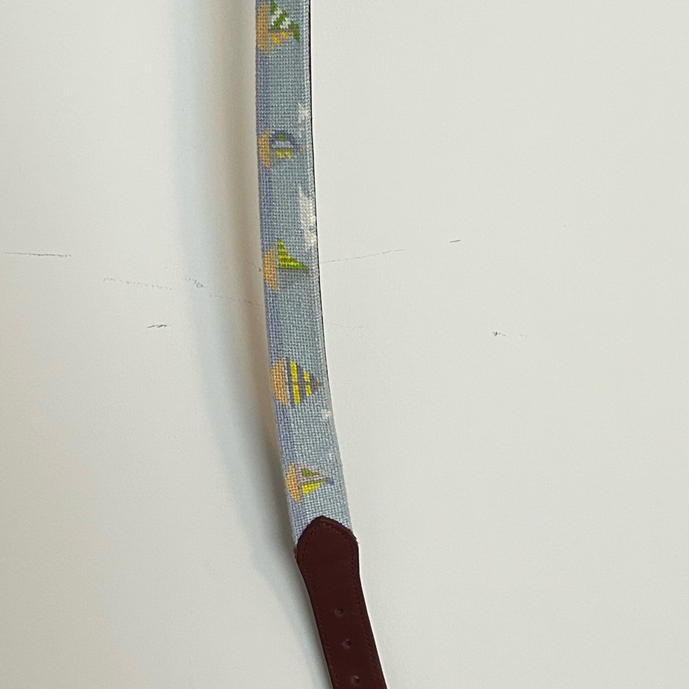 The Beaufort Bonnet Company Kids Sailboat Needlepoint Belt